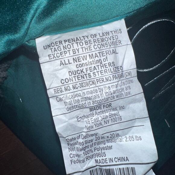 Rae Dunn velvet emerald Green “Home” Decorative Pillows - Picture 7 of 8